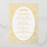 Arabian Mosque Geometric Archway Islamic Wedding Folieneinladung<br><div class="desc">Beautiful invitations and stationery for special occasions and festivals are available in both physical and digital formats. We can extend any design into matching items such as RSVP cards,  labels,  envelopes,  and more. Customization is available upon request. Looking forward to hearing from you!</div>