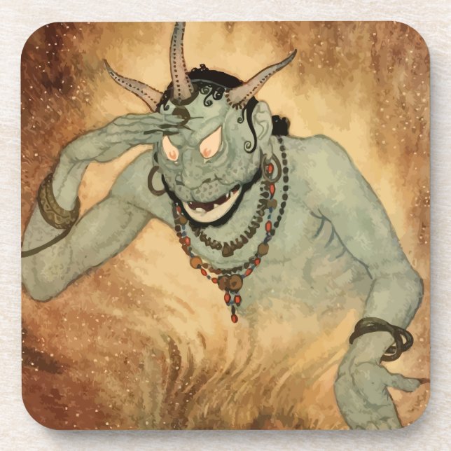Arabian Nights Genie von Edmund Dulac Getränkeuntersetzer (Vorderseite)