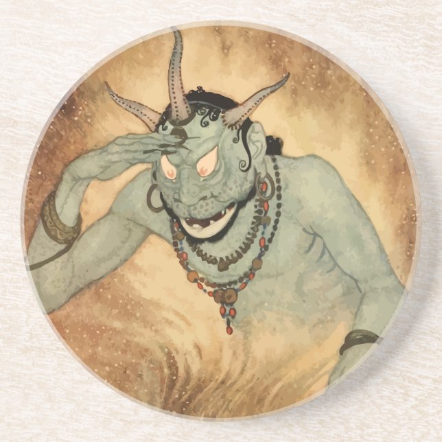 Arabian Nights Genie von Edmund Dulac Getränkeuntersetzer (Vorne)