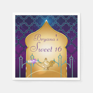 Arabian Nights Gold Magic Lamp Party Serviette