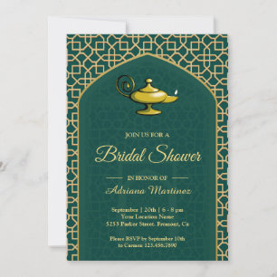 Arabian Nights Magic Lamp Aquamarines Brautparty Einladung