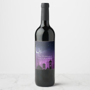 Arabian Nights Marokkanischer Lila Mondlicht Wein Weinetikett