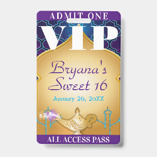 Arabian Nights Marokkanisches Party Sweet 16 VIP P Ausweis