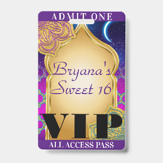 Arabian Nights Marokkanisches Party Sweet 16 VIP P Ausweis