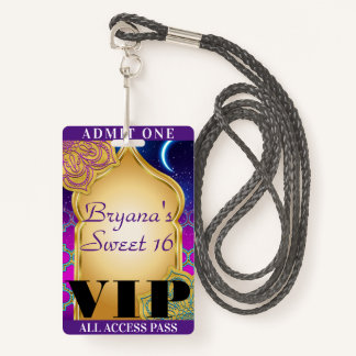 Arabian Nights Marokkanisches Party Sweet 16 VIP P Ausweis