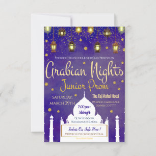 Arabian Nights Thème Junior Prom Invitation