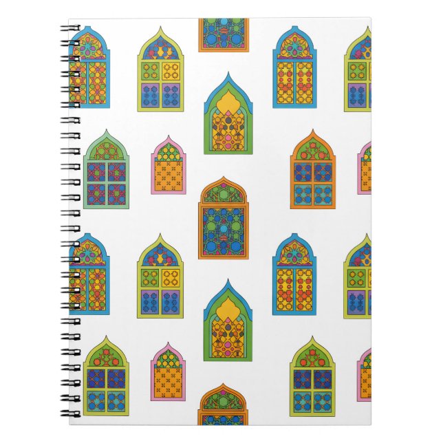 Arabian Stained Glass Windows Pattern Notizblock (Vorderseite)