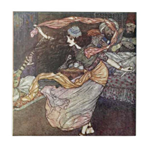 Arabianische Nächte Tanzen Girl mit Scarves Illus Fliese