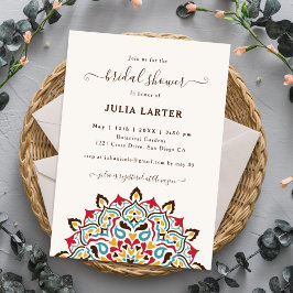 Arabic Art Nouveau Floral Mandala Bridal Shower Einladung