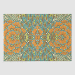 Arabic Boho Elegant floral marokkanisches Pfauenge Seidenpapier
