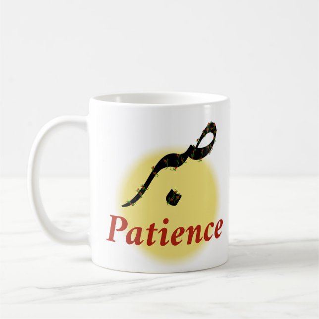Arabic Calligraphy Sabr Patience - Zen Lotus Flowe Kaffeetasse (Links)