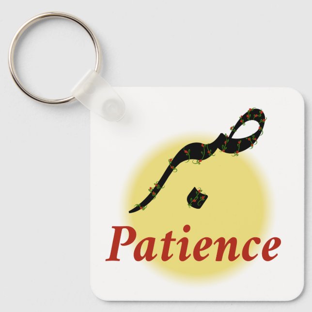 Arabic Calligraphy Sabr Patience - Zen Lotus Flowe Schlüsselanhänger (Vorderseite)