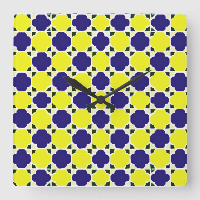 Arabic Design #2 at Emporio Moffa Quadratische Wanduhr (Vorderseite)