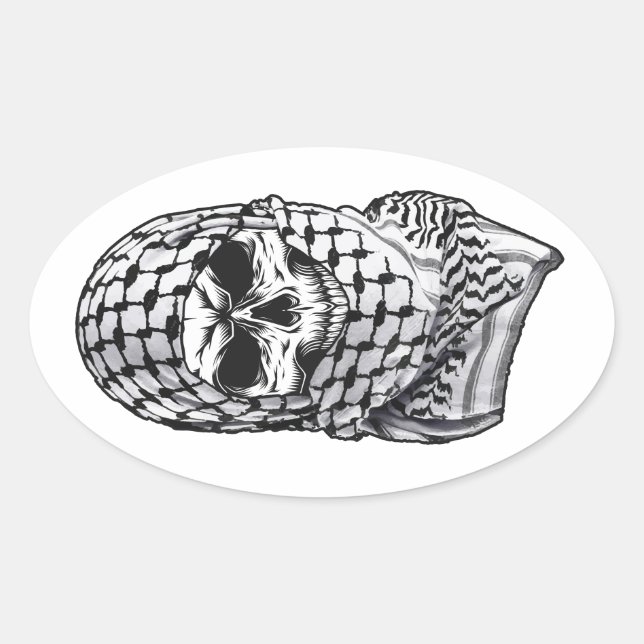 Arabic Skull Kufiya Shemagh Sticker (Vorderseite)