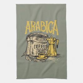 Arabica Coffee l Vintage Image Geschirrtuch