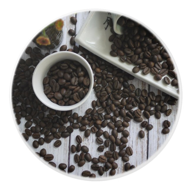Arabica-Kaffeebohnen für den Kaffee-Fanatiker Keramikknauf (Vorderseite)