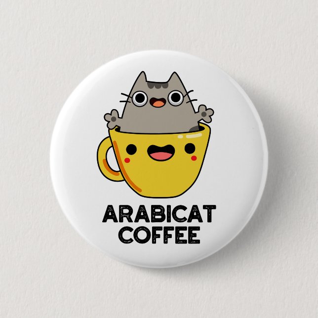 Arabicat Coffee Funny Arabica Cat Pub Button (Vorderseite)