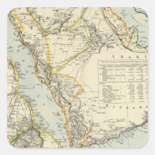 Arabien, Ägypten, Nubia, Abyssinia 2 Quadratischer Aufkleber