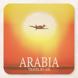 Arabien "Reise mit dem Flugzeug" Rechteckiger Pappuntersetzer