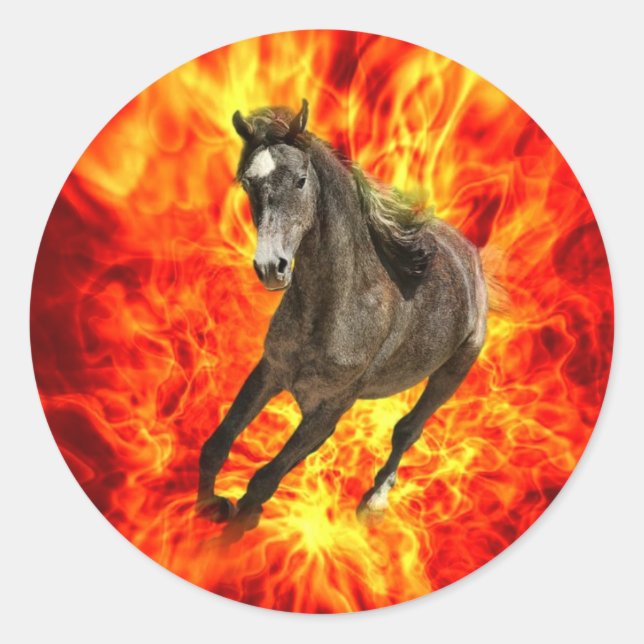 Arabier in Flammen Runder Aufkleber (Vorderseite)