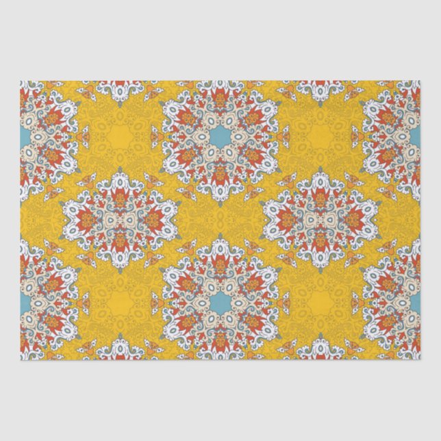 Arabisch Boho Elegant Geometric Marokkanischer Gel Seidenpapier (Vorderseite)