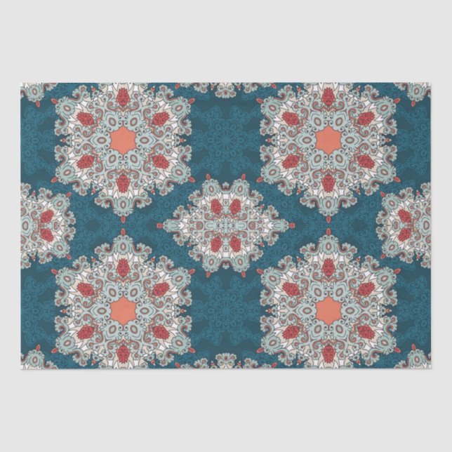 Arabisch Boho Elegant Geometric Marokkanisches Ret Seidenpapier (Vorderseite)