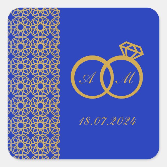 ARABISCH INSPIRIERT WEDD QUADRATISCHER AUFKLEBER (Vorderseite)