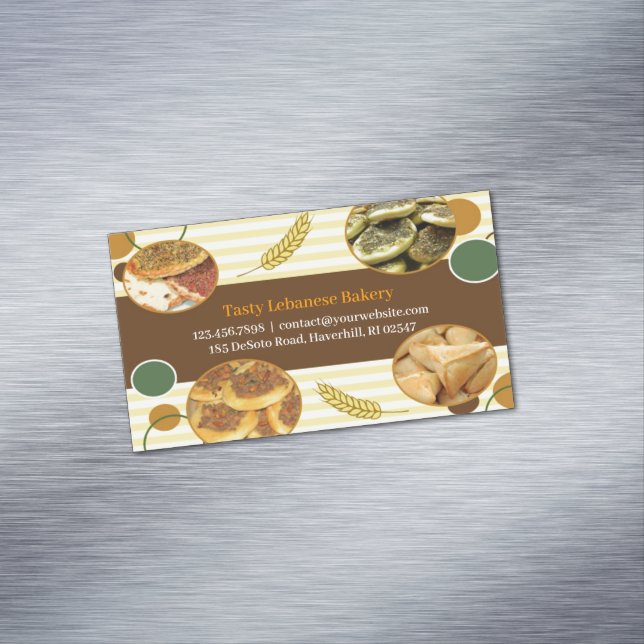 Arabisch-libanesische Bäckerei Magnetische Visitenkarte (Beispiel)