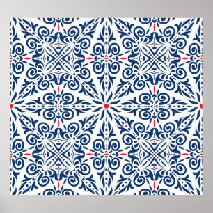 Arabisch Vintages nahtloses Muster Poster