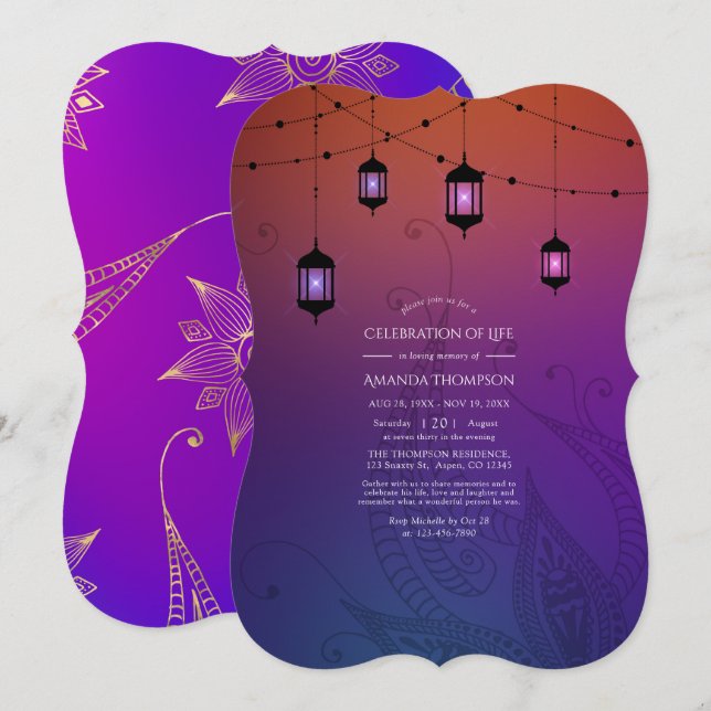 Arabische Bollywood-Feier zur Einladung zum Leben (Vorne/Hinten)