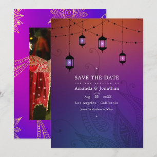 Arabische Bollywood-Hochzeitsfoto Save The Date