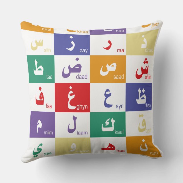 Arabische Buchstaben für Kinder Kissen (Rückseite)
