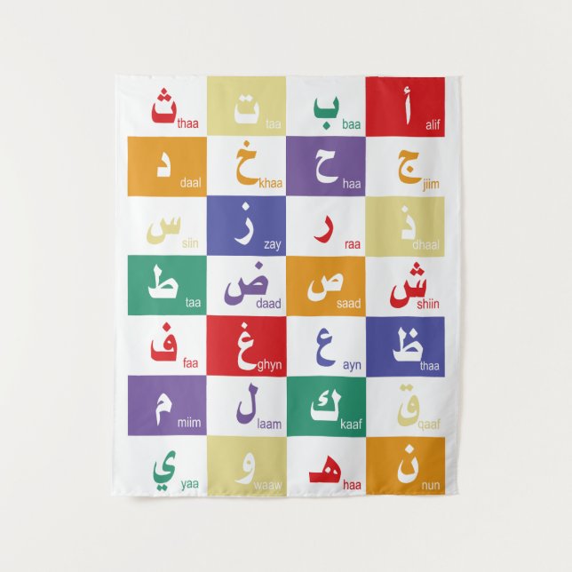 Arabische Buchstaben für Kinder Wandteppich (Vorderseite)