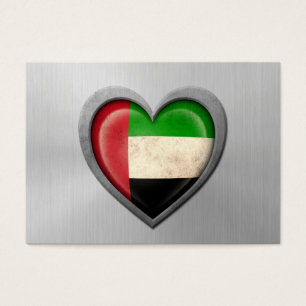 Arabische Emirate-Herz-Flaggen-Edelstahl E-F