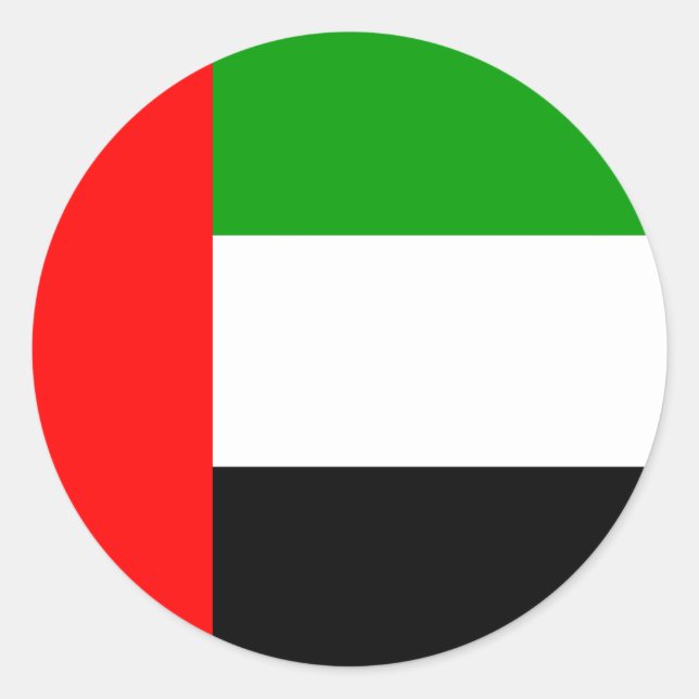 Arabische Emirate Hochwertige Flagge Runder Aufkleber (Vorderseite)