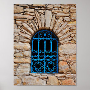 arabische Fenstermarokko-Architektur Agadir Medina Poster