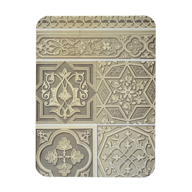 arabische Fliesen (Farblitho) Magnet (Vertikal)