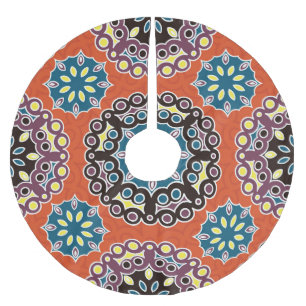 Arabische Fliesen, Vintages Patchwork-Muster. Polyester Weihnachtsbaumdecke