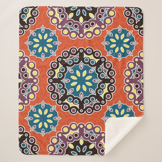 Arabische Fliesen, Vintages Patchwork-Muster. Sherpadecke (Vorderseite)