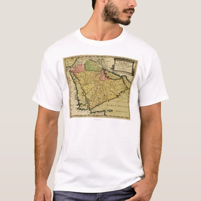 Arabische Halbinsel der Mittlere Osten-Karte T-Shirt (Vorderseite)