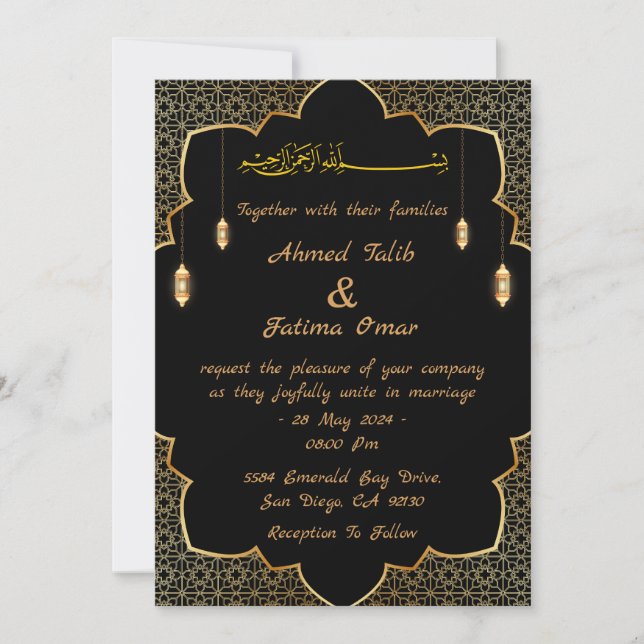 Arabische Hochzeitseinladung Save The Date (Vorderseite)