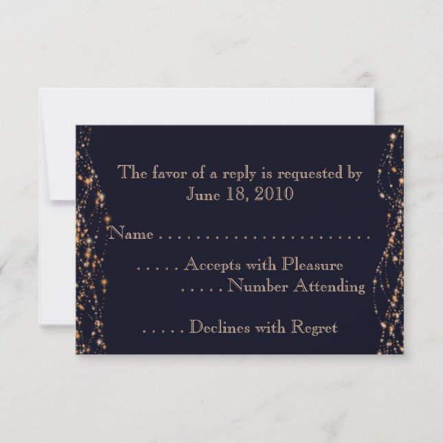 Arabische Nächte Blau und Gold RSVP Karte (Vorderseite)