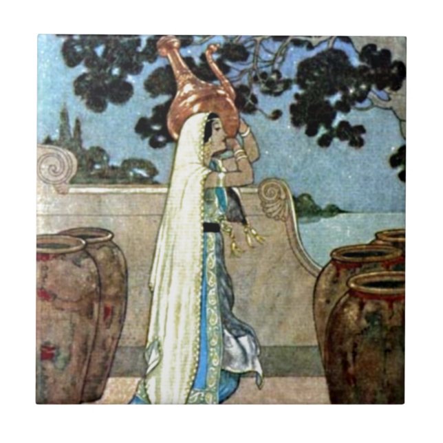 Arabische Nächte Frauen in der Brunnenprinzessin Fliese (Vorderseite)
