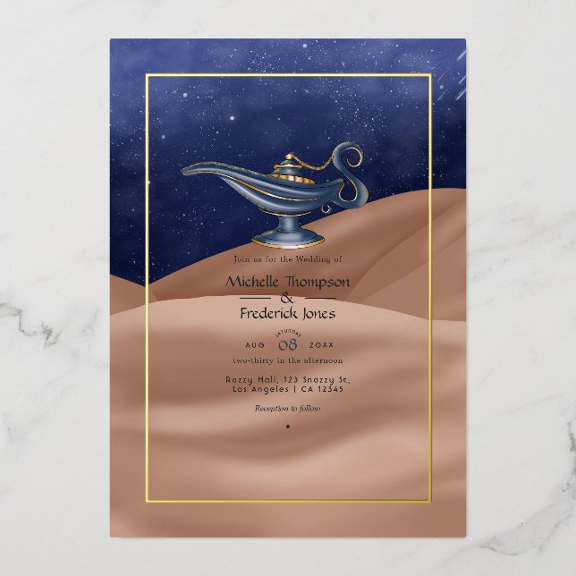 Arabische Nächte Hochzeit Folieneinladung (Vorderseite)
