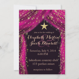 Arabische Nächte Magenta & Gold Hochzeit Einladung