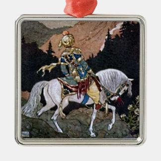 Arabische Nächte Ritterprinz am Weißen Pferd Ornament Aus Metall