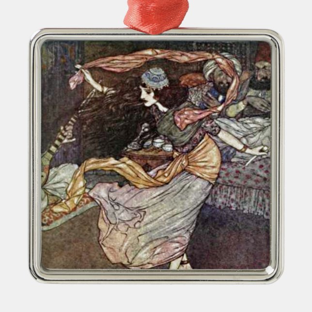 Arabische Nächte Tanzende Giro del Malcantone Silbernes Ornament (Vorne)