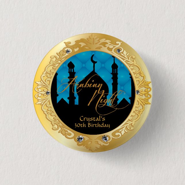 Arabische Nachtthema-Party 1 Zoll-runder Knopf Button (Vorderseite)