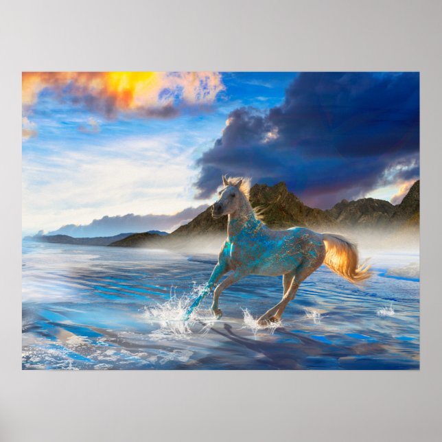 Arabische Pferde auf Stellar Island #2 Poster (Vorne)