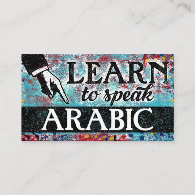 Arabische Sprachunterricht Visitenkarten - Blue Re Visitenkarte (Vorderseite)